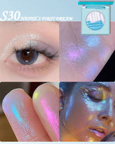 Blue Green Glitter Eyeshadow Palette- 2 in 1 Multichrome Metallic Shimmer High-Pigmented Aurora Eye Shadow Powder, LongLasting Holographic Duochrome Chameleon Highlighter Eyeshadow Korean Makeup-S30